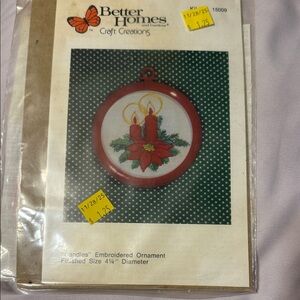 Better Homes Embroidered Ornament Kit vintage kit 15009